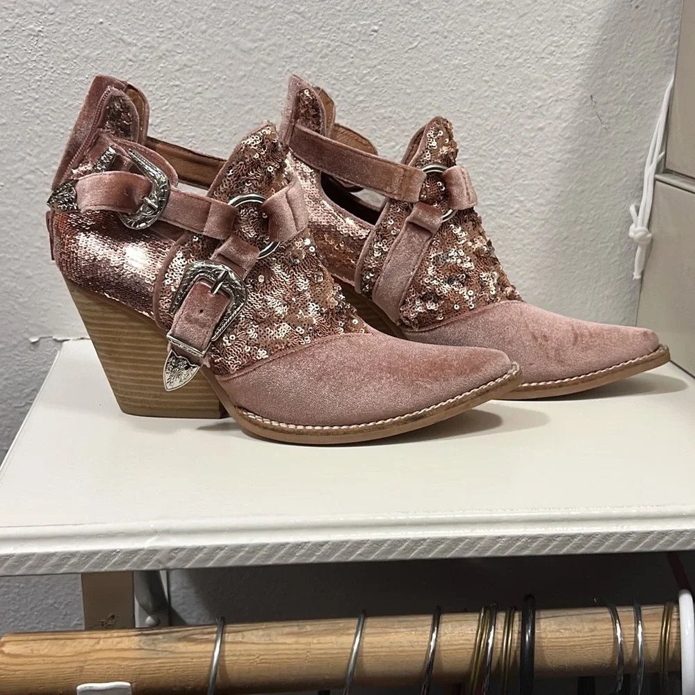 Free People x Jeffery Campbell pink HTF booties - Picture 1 of 1